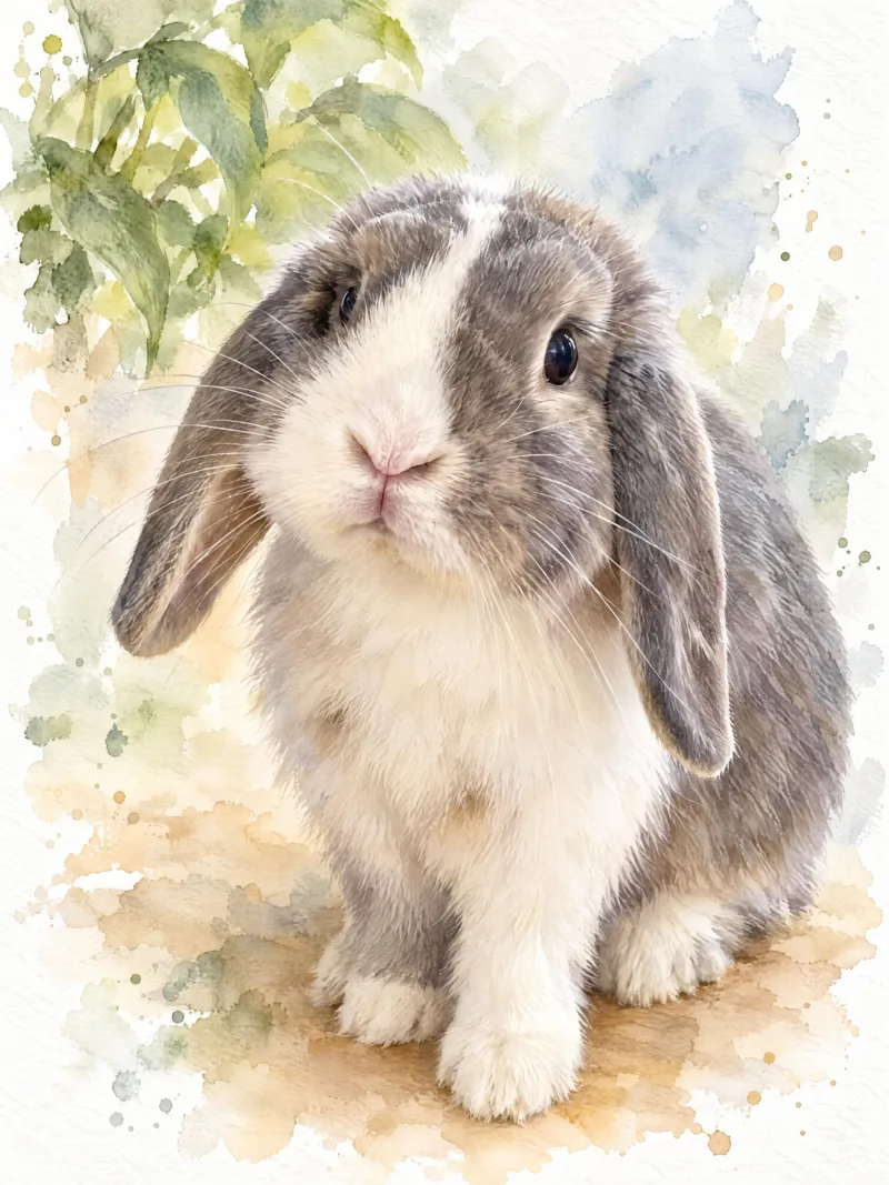 Konijn als aquarel