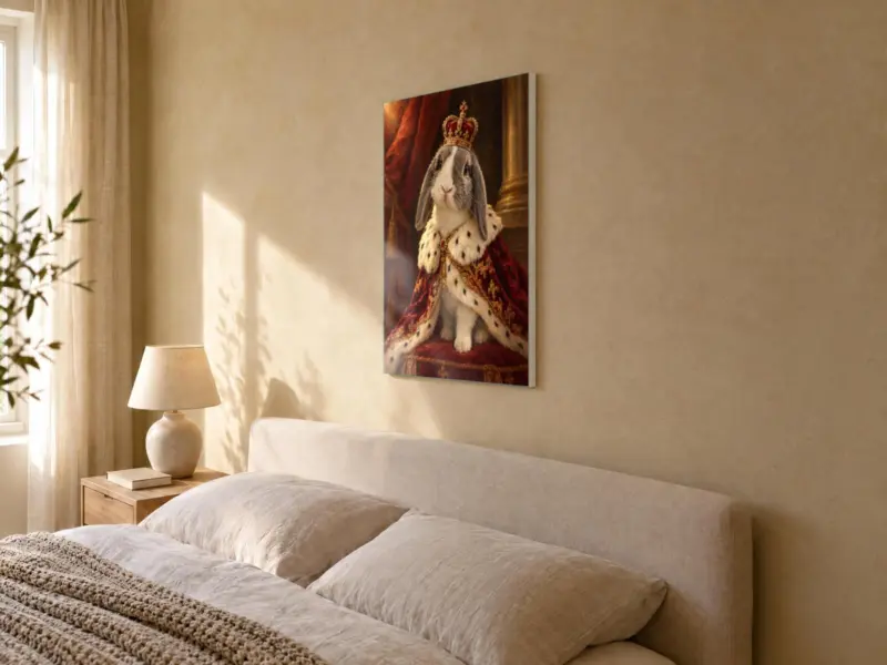 Ander dier koninklijk geschilderd op canvas, in de slaapkamer