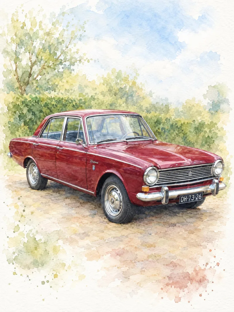 Auto als aquarel