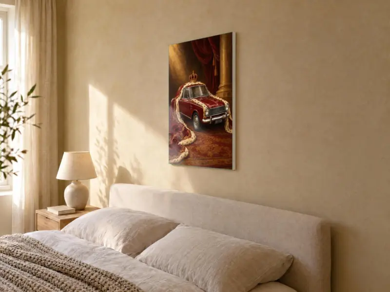 Autoportret koninklijk geschilderd op canvas, in de slaapkamer