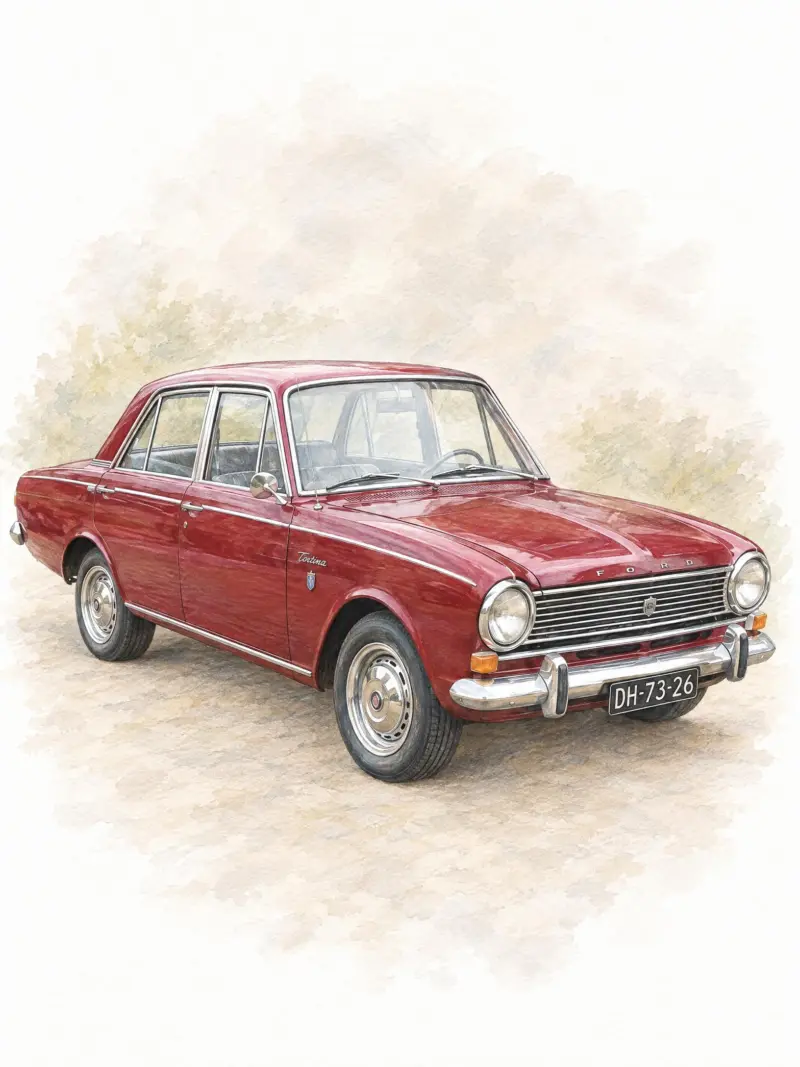 Auto als pasteltekening