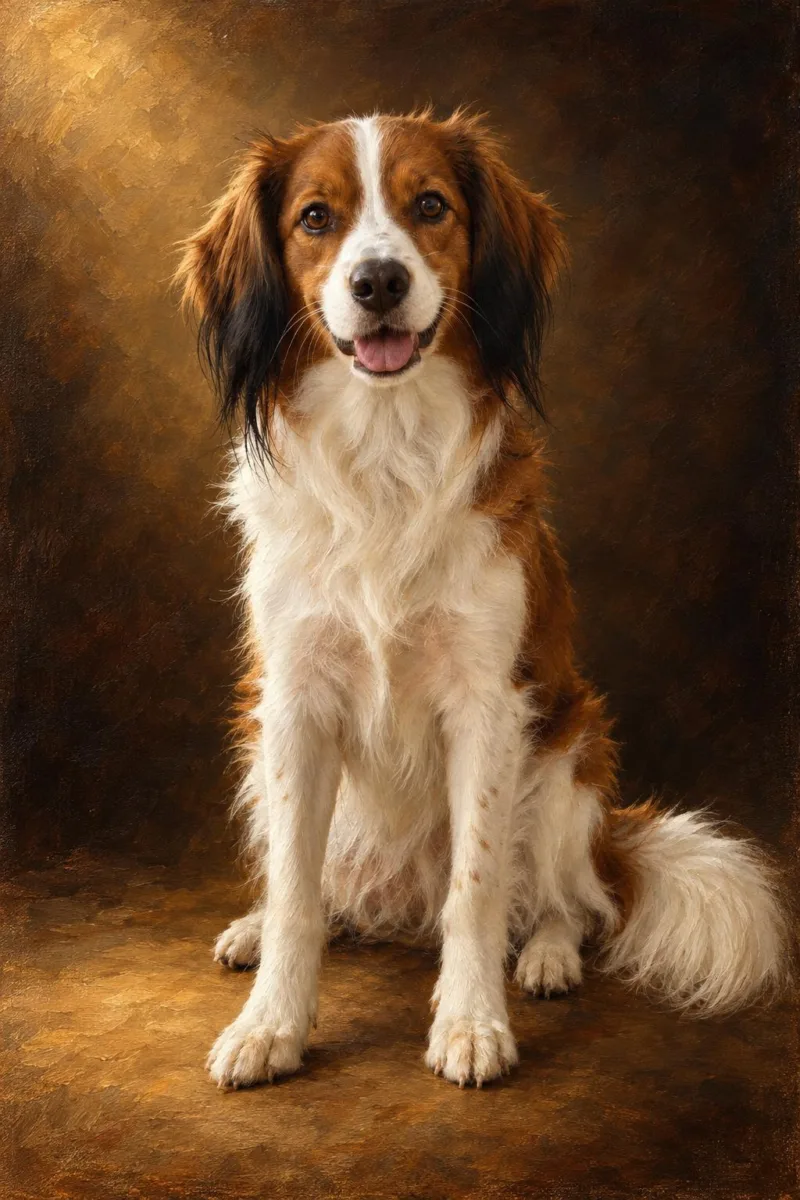 Kooikerhondje als klassiek olieverfschilderij