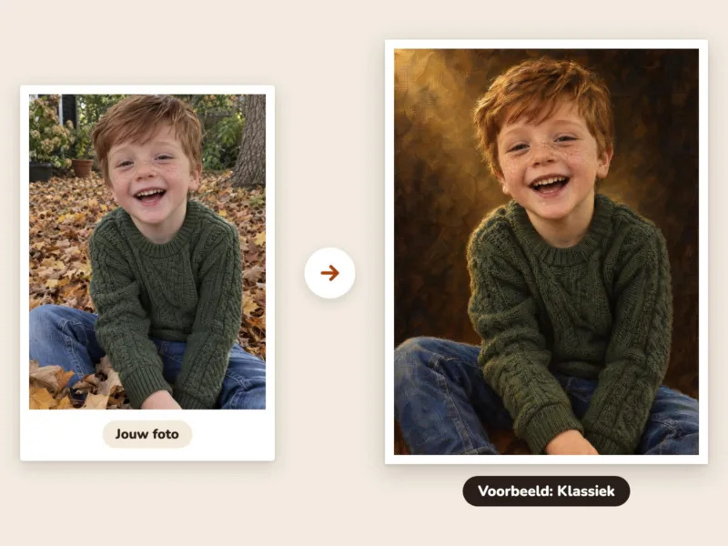 Kinderportret van je eigen foto