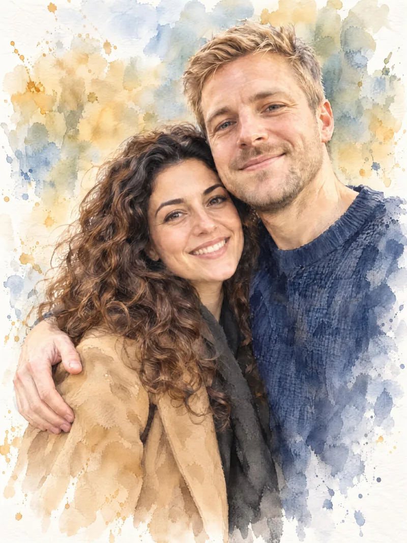 Koppel als aquarel