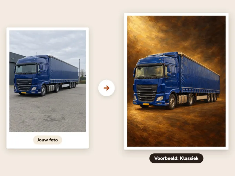 Vrachtwagenportret van je eigen foto
